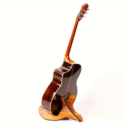Universal Wooden Guitar Stand - X-Type Padded Holder for Acoustic/Electric/Bass/Ukulele, Portable & Stable