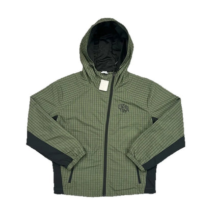 Best Quality Windproof Inside Mesh Blue Green Checkered Outdoor Coats Men Women Letters Embroidery Mertra Slanted Zipper Jacket