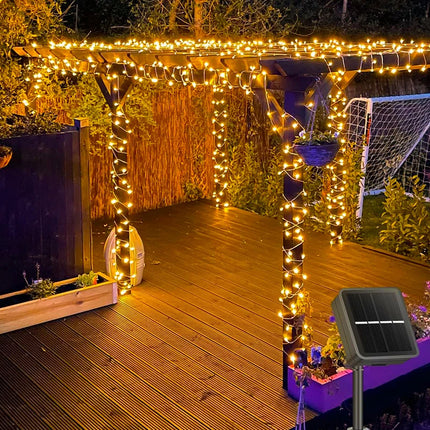 Outdoor LED Solar Fairy Lights Christmas Decoration Waterproof Solar Garland 8Mode Lights For Xmas Party Patio Balcony Yard