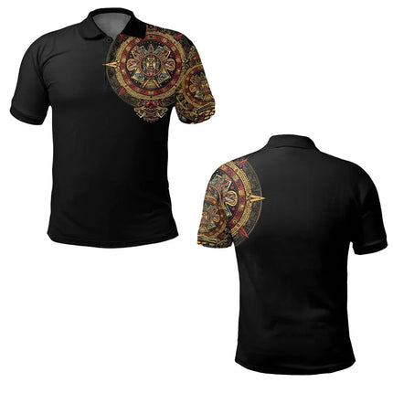 Mexico Flag Map Graphic Polo Shirts For Men Aztec Warrior Eagle 3D Printed Short Sleeves Casual Sport Lapel Tops Oversized Tees