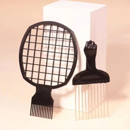 African Curling Comb Set with Steel Needle Comb and African Curling Comb, Salon Styling Tool Special for Real Hair Wigs