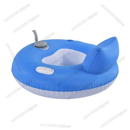 New Inflatable Electric Floating Lounger with Built-in Motor, Foldable Backrest Pool Float for Adults