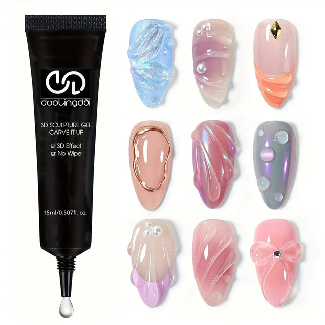 Gel 3D - Gel de modelado para uñas, adecuado para diseño de uñas de otoño e invierno, arte de uñas DIY para pintar, moldear, esculpir