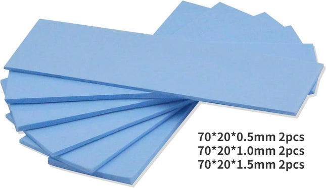 12/9/6 Stück Wärmeleitpads 70x20mm für M2 SSD CPU Grafikkarte Kühlkörper Motherboard Wärmeableitung Silikonpad 6W/mK