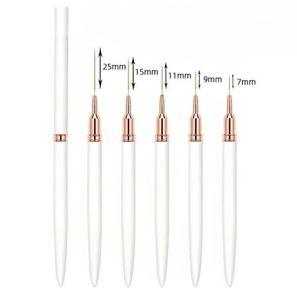 Nail Brush Pen 5pcs/set Nail Art Liner Brushes Set Elongated Striping Drawing Professional