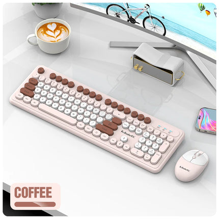 K-Snake WK200 Wireless Keyboard Mouse Set Cute Punk Keycap USB Wireless Business Keyboard Mouse Set Laptop Typing - product i