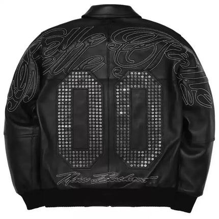 American-style heavy-duty jackets for men vintage embroidery baseball jacket unisex leather jacket motorcycle coats men jacket