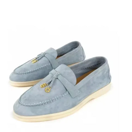Women's Summer New Casual Hiking Shoes, Women's Deer Leather Driving Hiking Casual Shoes, Flat Loafers, Comfortable Mules