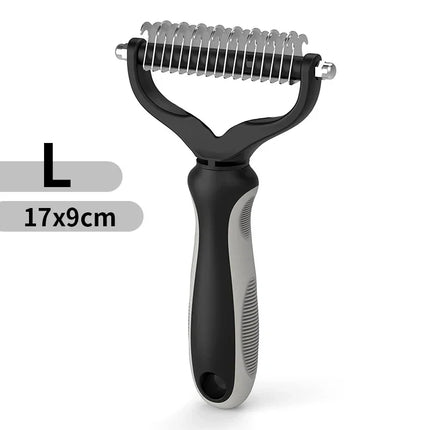 Cat Hair Removal Comb Dog Hair Removal Brush Stainless Steel Double Sided Pet Grooming Brush Removing Tangles Cat - product i