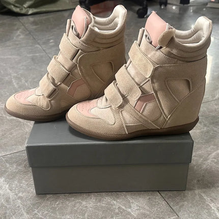 2026New Women's Shoes 7cm Inner Height-increasing Sport Shoes Fashion High-top Casual Shoes Women's Sneakers Zapatillas De Mujer