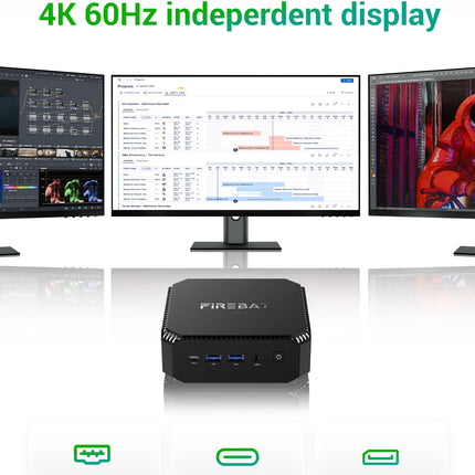 Firebat A6 Mini PC AMD R7 7735HS 8-core 16-thread Computer 16GB LPDDR5 RAM 512GB SSD WiFi 6 BT5.2 Mini PC 4K Desktop Computer