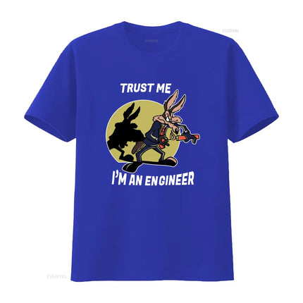 Trust Me I'm An Engineer Coyote Cartoon T Shirt for Men Casual Loose Fit vintage Washed Stylish Top For Everyday Wear fashion