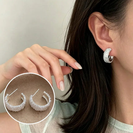VENTFILLE 925 Sterling Silver Geometry Hoop Earring for Women Minimalism Classic Office Versatile Fashion Jewelry Gift Dropship