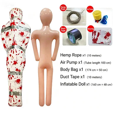Halloween Horror Simulation Fake Dead Body Prop Inflatable Body Indoor Outdoor Yard Garden Haunted House DIY Decor Supplies