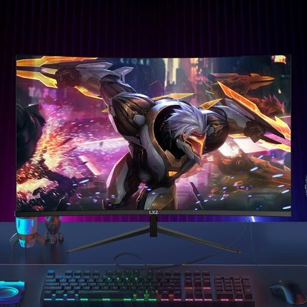 LXZ 27 inch Curved Gaming Monitor, 180Hz Monitor FHD 1080P, built-in speaker, Frameless 1800R Computer Display with FreeSync Technology, Wall Mountable, Christmas gifts for men and women, Advent gifts, gaming accessories