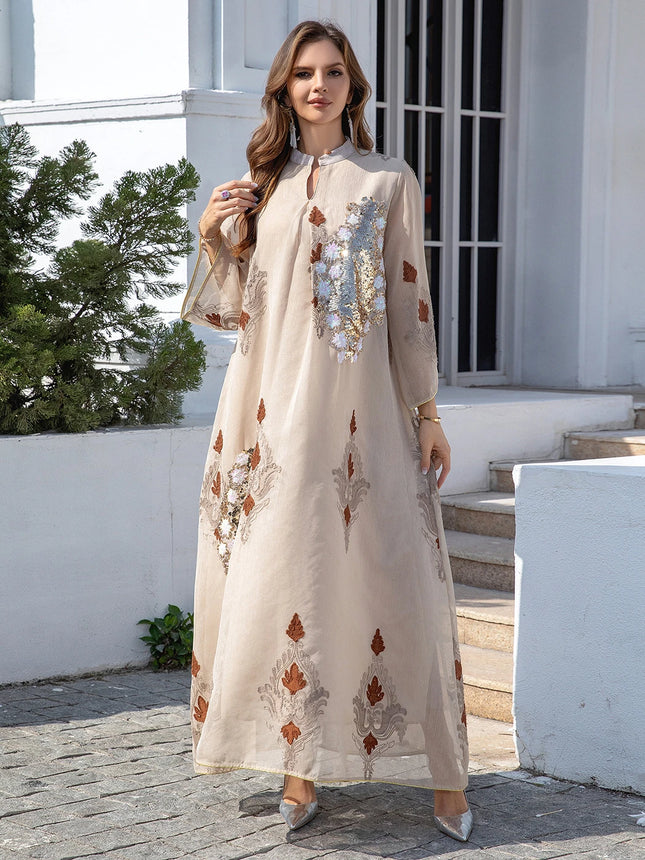 Bescheidene Kleidung Ramadan Marokko Abaya Eid Muslimische Frauen Pailletten Kleider Vestidos Saudi-Arabien Jalabiya Party Abayas Kaftan Arabisches Gewand 2024