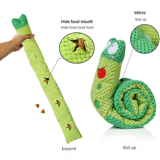 Dog Puzzle Feeder Interactive Toy Indestructible Plush Sound Squeak Puppy Toys For Resistant Foldable - product image 2