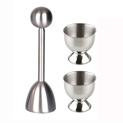Egg Shell Opener Hard Soft Boiled Egg Cups Stainless Steel Egg White Yolk Separator Eggshell Cutter Remover Kitchen Tools Gadget