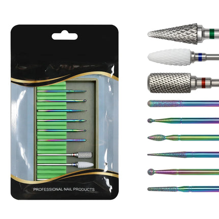 Alloy Tungsten Steel Nail Drill Bits Kits To Remove Cuticle Nail Art Grinding Head Tool Ceramic Nail Polishing Tool