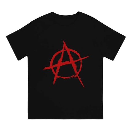 Anarchy Anarchist Symbols Red Tshirt Homme Men's Clothing Polyester T Shirt For Men