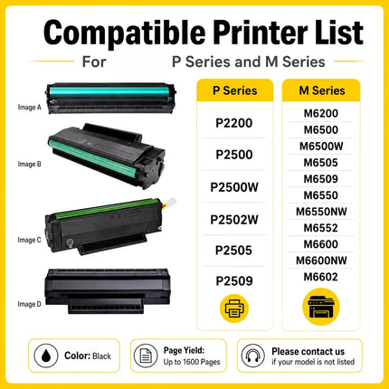 PC-211EV PC211 PC210 Toner Cartridge for Pantum P2200 P2500 P2500W M6500 M6500W M6550 M6600 M6600NW Printer, Refillable 1600 Pag