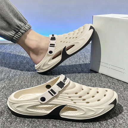 Men's Outdoor Slippers EVA Non-Slip Closed-toe Thick Soft Platform Slide Fashion Comfortable Sandals For Men Summer Home Shoes