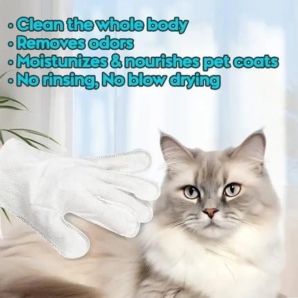 Unscented Extra Thick Pet Cleaning Wipes for Dogs & Cats,Dog Washing Bathing Deodorizing Grooming Gloves for Daily Care