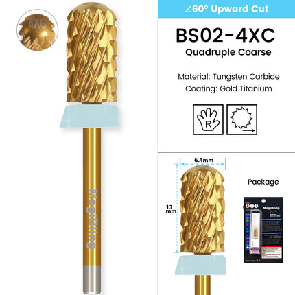MagiBling Professional Nail Drill Bits Super Cut Carbide Nails Bit Cutter for Hard Acrylic Gel Removal Manicure Tools 3/32''