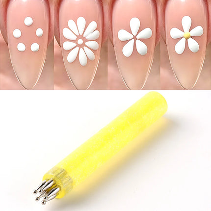 5 Point Nail Art Dotting Pen Ball Dotting Tools 5 Different Size Tips for Dots Flowers Mandalas Manicure Painting Pen Nail Tools