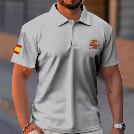 Summer men's Polo Shirt National Pattern Polo 100% Polyester Breathable Shirts For Man New In Tops Tees Autumn men's Clothing