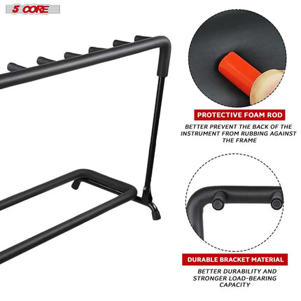 5 Core Multi Guitar Rack Stand Floor 9 Slot Adjustable Flying V Guitars Holder GRack 9N1 OVAL