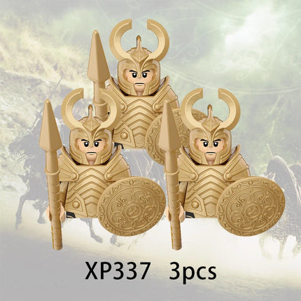 3pcs Lord Rings Elves Orcs Army Dwarf Rohan Mini Action Toy Figures Building Blocks Assembly Toys for Kids Birthday Gift
