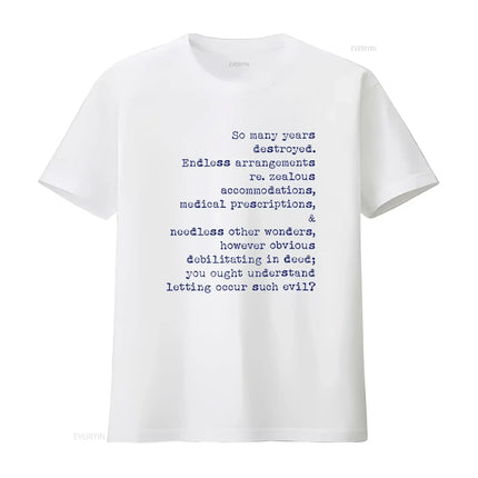 HOUSE of Leaves My Dear Zampano T Shirt Literary Text Crewneck vintage Washed Casual Top For Everyday Wear Unisex Stylish