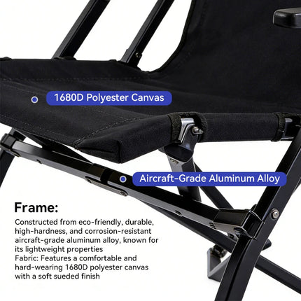 WESTTUNE Folding Outdoor Chair Portable High Back Lounging Chair Lightweight Camping Chair for Home Picnic Outdoor Furniture