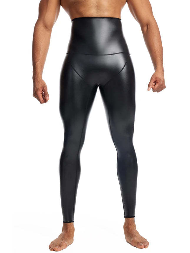 Pantalones de cuero de cintura alta, pantalones ajustados de PU, pantalones de hombre de talla grande S-4XL, pantalones de cuero de vaquero negros nuevos, pantalones de moto para hombre