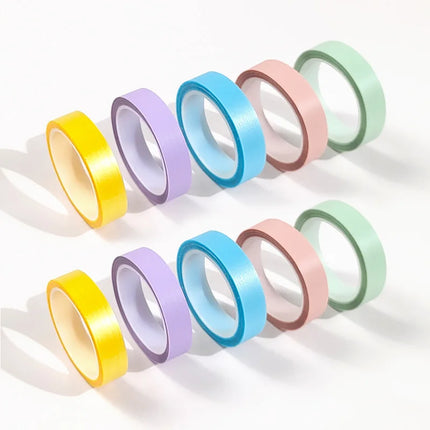 5Rolls Transparent Fluorescent Index Tabs Flags 5 Colors Book Annotation Sticky Note Highlighter Tape School Office Supplies