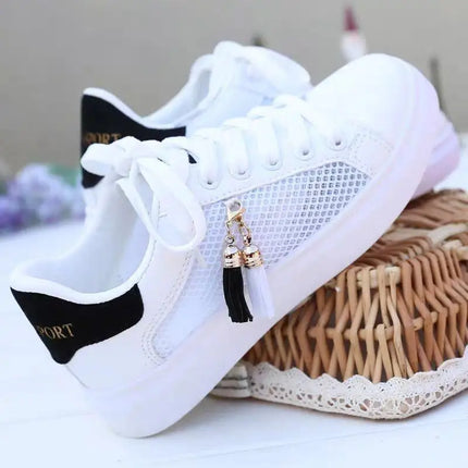 2022 Spring Fashion Platform Sneakers Women Comfortable Women Casual Shoes Lightweight Lace-up Breathable Mesh Shoes Woman Tenis