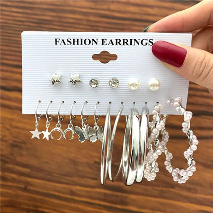 YOBEST Big Gold and Silver Color Heart Earrings for Women, Butterfly Dangle Earring Set, Female Jewelry Gifts, New Fashion, 2025