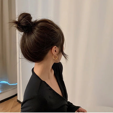 Needle Korean Twist Ear Ring Simple Earrings OL Commuter Exquisite Elegant Earrings All-match Earrings
