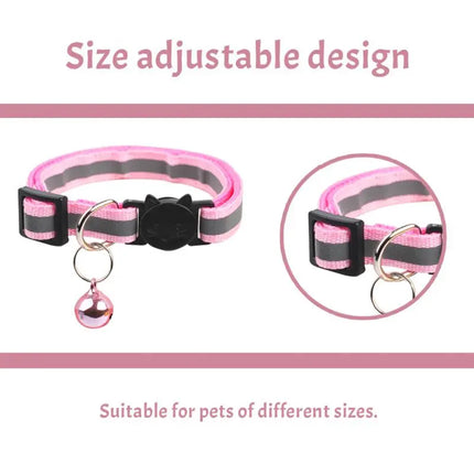 Reflective Breakaway Cat Collar Neck Ring Necklace Bell Pet Supplies Safety Elastic Adjustable Reflective Collar Pet Products