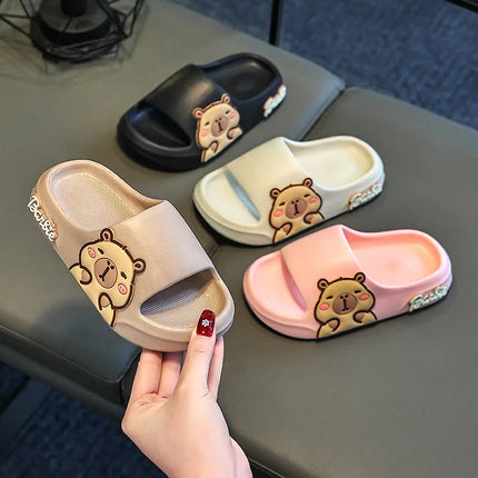 Children Slippers Cute Cartoon Girl  Home Slippers 2-16 Years Old Capibala Boys Non Slip Soft Soled Bathroom Slippers