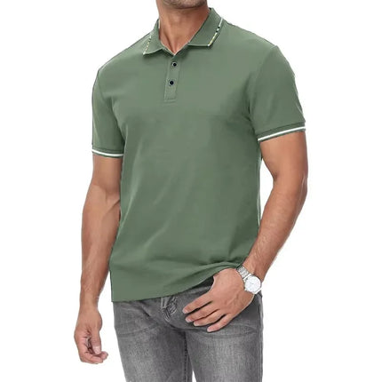 New Men's Short Sleeve Polo Shirt Summer Male Contrast Oversized T Shirt Breathable Shirts Lightweight Streetwear Gym Tops