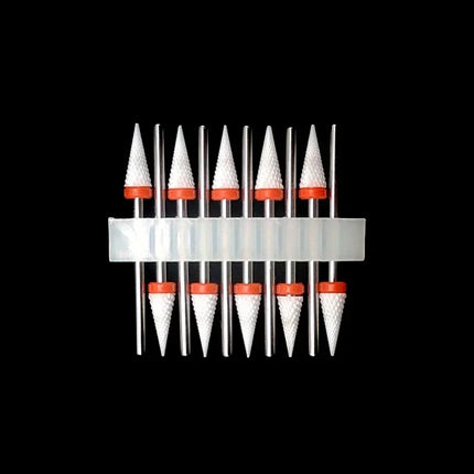 10 Ceramic Drill Bits, Milling Cutters, Rotating Nail Polish Grinding Machine Accessories, Overflow Removal Tool Accessories