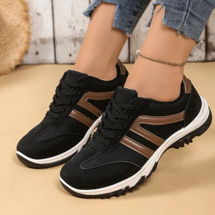 Women's Lace-up Sneakers Autumn Casual Comfortable Flat Shoes 2026 Fashionable Breathable Outdoor Womens Walking Shoes Plus Size