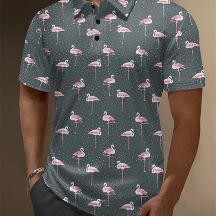 2025 New 3d Print Flamingo Graphic Polo Shirts For Men Women Short Sleeve Golf Shirts Fashion Street Polo Shirt Hawaiian Tops