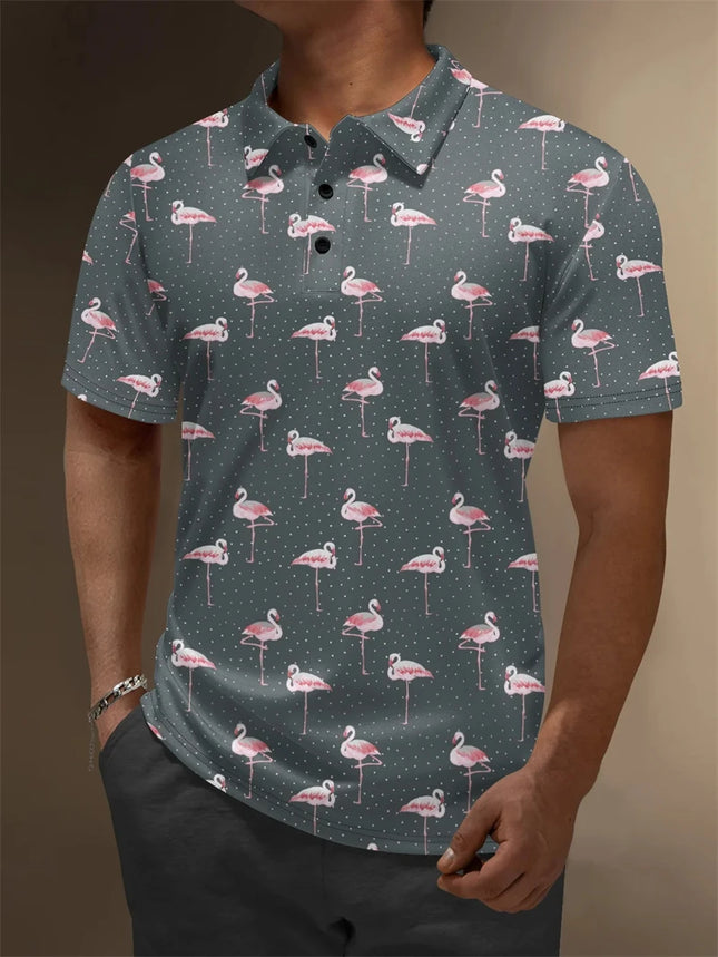 2025 New 3d Print Flamingo Graphic Polo Shirts For Men Women Short Sleeve Golf Shirts Fashion Street Polo Shirt Hawaiian Tops
