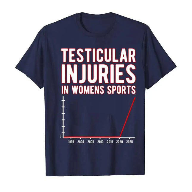 Lesiones Testiculares en Deportes Femeninos, Camiseta de Humor Adulto Imponible Para Hombres Mujeres, 100% Algodón, Camisetas de Manga Corta P817