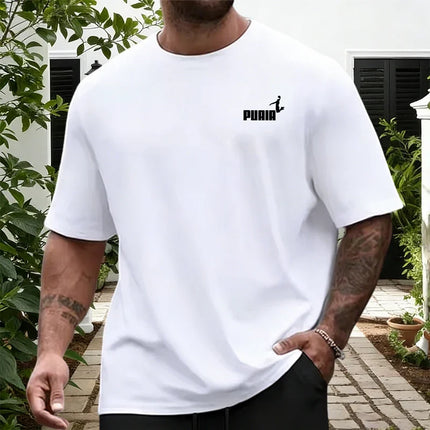2026 New in Men's Set White/black T-shirt and Knee-length Shorts Summer Daily Casual Sports Shorts Sleeve Tracksuit Tees Outfits