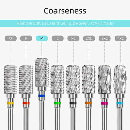 HYTOOS Safety Nail Drill Bits 13mm Barrel Dust Proof D4S Right-handed Carbide Drill Bits for Nails Electric Manicure Drills Tool