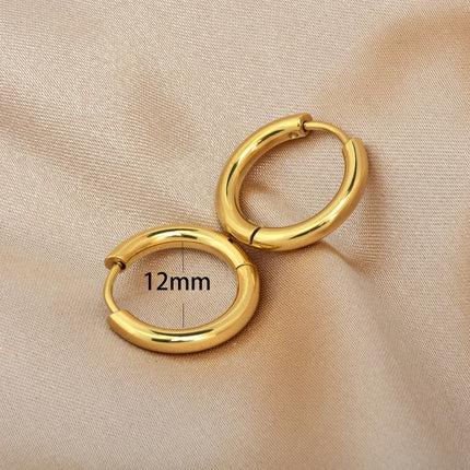 2PCS Tiny Stainless Steel Huggie Small Hoop Earrings For Women Round Circle Punk Unisex Rock Earring Cartilage Piercing Jewelry